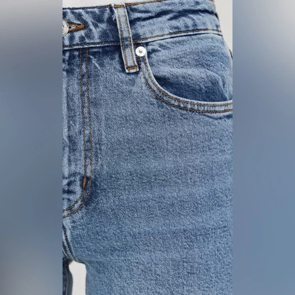 FRAME The Ruler High Rise Straight Leg Blue Denim Jeans sz 27 Minimalist - Picture 5 of 16